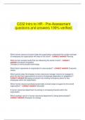 C232 Intro to HR - Pre-Assessment questions and answers 100&percnt; verified