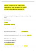 RELATIVITY CERTIFIED USER EXAM QUESTIONS AND ANSWERS UPDATED &lpar;2025&sol;2026&rpar; &lpar;VERIFIED ANSWERS&rpar;