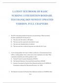 LATEST TEXTBOOK OF BASIC NURSING 11TH EDITION ROSDAHL TEST BANK&vert; 2025 NEWEST UPDATED VERSION&period; FULL CHAPTERS