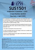 SUS1501 Assignment 4 &lpar;ANSWERS&rpar; Semester 1 2025 - DISTINCTION GUARANTEED
