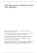 FDOT BATCH PLANT OPERATOR'S QUIZ WITH CORRECT ANSWERS