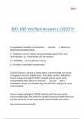 BIO 180 Verified Answers &lpar;2025&rpar;&excl;&excl;