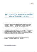 Biol 180 Data And Statistics With Actual Solution &lpar;2025&rpar;&excl;&excl;