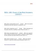 BIOL 180 Exam 4 Verified Answers &lpar;2025&rpar;&excl;&excl;