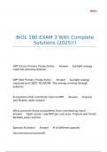 BIOL 180 EXAM 3 With Complete Solutions &lpar;2025&rpar;&excl;&excl;