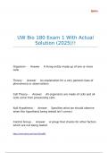 UW Bio 180 Exam 1 With Actual Solution &lpar;2025&rpar;&excl;&excl;
