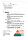 Samenvatting -  Brand Management: all lectures included (E_MKT_BMAN)