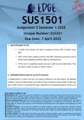 SUS1501 Assignment 5 &lpar;ANSWERS&rpar; Semester 2 2025 - DISTINCTION GUARANTEED