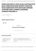 CFESA ELECTRICAL FINAL EXAM AND PRACTICE EXAM QUESTIONS 2025 NEWEST COMPLETE EXAM QUESTIONS WITH DETAILED VERIFIED ANSWERS &lpar;100&percnt; CORRECT ANSWERS&rpar; &sol;ALREADY GRADED A&plus;