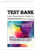 Test Bank for Lehne's Pharmacology for Nursing Care, 11th Edition by Jacqueline Burchum, Laura Rosenthal (Complete 112 Chapters)