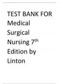 Test bank for medical surgical nursing 7th edition by linton 2025 Latest edion Q&A 