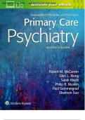 Test Bank for Primary Care Pyschiatry 2nd Edition by Dr&period; Robert M&period; McCarron&comma; All Chapters 1-26 Covered&vert;&vert;ISBN&colon; 9781496349217&vert;&vert;Complete Guide A&plus;