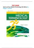 TEST BANK For Quick and Easy Medical Terminology 9th Edition By Peggy C&period; Leonard &vert; Verified Chapter's 1 - 15 