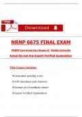 NRNP 6675 &sol; NRNP 6675 Week 11 Final Exam &lpar;Latest 2025 &sol; 2026&rpar;&colon; Most Comprehensive to Pass the Exam&comma; 100&percnt; Verified&comma; Walden University