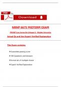 NRNP 6675 &sol; NRNP 6675 Week 6 Midterm Exam &lpar;Latest 2025 &sol; 2026&rpar;&colon; Most Comprehensive to Pass the Exam&comma; 100&percnt; Verified&comma; Walden University
