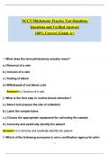 NCCT Phlebotomy Practice Test Questions &lpar;Latest 2025 &sol; 2026 Update&rpar; Questions and Verified Answers &vert; 100&percnt; Correct &vert; Grade A&plus;