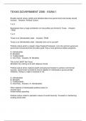 TEXAS GOVERNMENT 2306 - EXAM 1