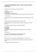 TEXAS GOVERNMENT 2306 - EXAM 3 QUESTIONS & ANSWERS