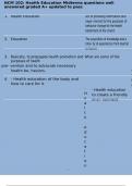 NCM 102&colon; Health Education Midterms questions well answered graded A&plus; updated to pass