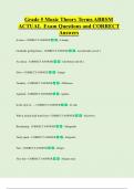 Grade 5 Music Theory Terms ABRSM  ACTUAL  Exam Questions and CORRECT  Answers