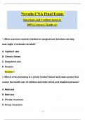 Nevada CNA Final Exam &lpar;Latest 2025 &sol; 2026 Update&rpar; Questions and Verified Answers &vert; 100&percnt; Correct &vert; Grade A&plus;