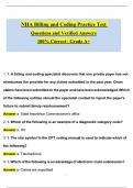NHA BILLING AND CODING PRACTICE TEST &lpar;CBCS&rpar;&sol; EXAM &lpar;Latest 2025 &sol; 2026 Update&rpar; Questions and Verified Answers &vert; 100&percnt; Correct &vert; Grade A