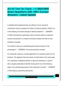 AU 60 Test Qs Chpts&period; 1-4 2024&sol;2025  Exam Questions with 100&percnt; Correct  Answers &vert; Latest Update