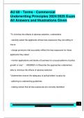 AU 60 - Terms - Commercial  Underwriting Principles 2024&sol;2025 Exam  All Answers and Illustrations Given 