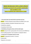 NR548&sol; NR 548 EXAM 2 NEW LATEST UPDATE 2025 &sol; 2026 PSYCHIATRIC ASSESSMENT FOR THE PSYCHIATRICMENTAL HEALTH NURSE PRACTITIONER REVIEW &vert;WEEKS 3-4 QUESTIONS AND VERIFIED ANSWERS&vert; A GRADE