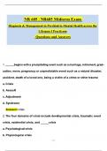 NR 605&sol; NR605 Midterm Exam Qs & Ans &lpar;Latest 2025 &sol; 2026&rpar;&colon; Diagnosis & Management in Psychiatric-Mental Health across the Lifespan I Practicum