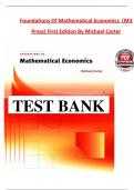 Test bank for Foundations of Mathematical Economics By Michael Carter Verified Chapters  Complete Newest Version