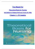 Test Bank For Theoretical Basis for Nursing 6th Edition by Melanie McEwen&semi; Evelyn M&period; Wills Chapter 1 - 23