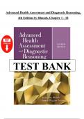 Test Bank For Advanced Health Assessment and Diagnostic Reasoning&comma; 4th Edition by Jacqueline Rhoads&comma; All Chapters 1 - 18
