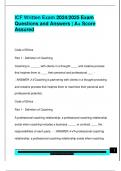 ICF Written Exam 2024&sol;2025 Exam  Questions and Answers &vert; A&plus; Score  Assured