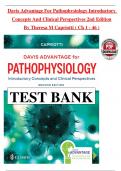 TEST BANK For Davis Advantage for Pathophysiology Introductory Concepts and Clinical Perspectives 2nd Edition by Theresa M Capriotti All 1-46 Chapters Covered &comma;Latest Edition