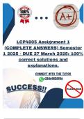LCP4805 Assignment 1 &lpar;COMPLETE ANSWERS&rpar; Semester 1 2025 - DUE 27 March 2025