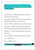 DENTAL ANATOMY EFDA EXAM PACKAGE DEAL QUESTIONS AND VERIFIED DETAILED ANSWERS &vert; 100&percnt; GUARANTEED PASS &vert; ALREADY GRADED A&plus;