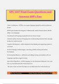 SPC 1017 Final Exam Questions and Answers 100&percnt; Pass