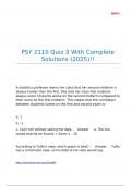 PSY 2110 Quiz 3 With Complete Solutions &lpar;2025&rpar;&excl;&excl;