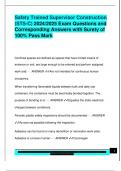 Safety Trained Supervisor Construction  &lpar;STS-C&rpar; 2024&sol;2025 Exam Questions and  Corresponding Answers with Surety of  100&percnt; Pass Mark