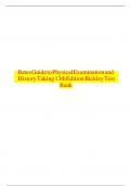 Bates&rsquo; Guide To Physical Examination and History Taking 13th Edition Bickley Test Bank