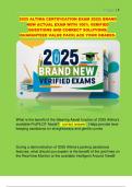 2025 ALTIMA CERTIFICATION EXAM 2025&vert; BRAND  NEW ACTUAL EXAM WITH 100&percnt; VERIFIED  QUESTIONS AND CORRECT SOLUTIONS&vert;  GUARANTEED VALUE PACK&vert; ACE YOUR GRADES&period; 