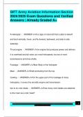 SIFT Army Aviation Information Section  2024&sol;2025 Exam Questions and Verified  Answers &vert; Already Graded A&plus;