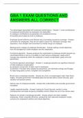GBA 1 EXAM QUESTIONS AND ANSWERS ALL CORRECT 