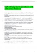 GBA 1 Study Guide Questions with All Correct Answers 