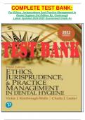COMPLETE TEST BANK&colon; For Ethics&comma; Jurisprudence And Practice Management In Dental Hygiene 3rd Edition By  Kimbrough  Latest Updated 2024&sol;2025 Guaranteed Grade A&plus; 