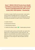 Exam 1&colon; NR222&sol; NR 222  Health and Wellness PACKAGE DEAL &vert; BUNDLE contains the Latest 2025&sol;2026 Exam 1 and practice test with Verified Answers - Chamberlain 