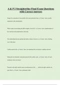A & P 2 Straighterline Final Exam Questions  with Correct Answers