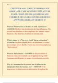 CERTIFIED AML FINTECH COMPLIANCE  ASSOCIATE &lpar;CAFCA&rpar; NEWEST 2025 ACTUAL  EXAM COMPLETE 200 QUESTIONS AND  CORRECT DETAILED ANSWERS &lpar;VERIFIED  ANSWERS&rpar; &vert;ALREADY GRADED A&plus; 