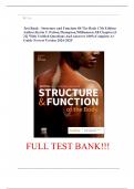 Test Bank - Structure and Function Of The Body 17th Edition Author&colon;Kevin T&period; Patton&comma;Thompson&comma;Williamson All Chapters&lbrack;1-22&rsqb; Latest Guide